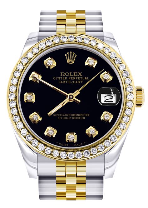 silver and gold rolex with diamonds|rolex watch diamond bezel prices.